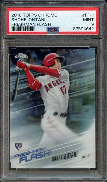 2018 TOPPS CHROME FRESHMAN FLASH FF-1 SHOHEI OHTANI FRESHMAN FLASH PSA MINT 9