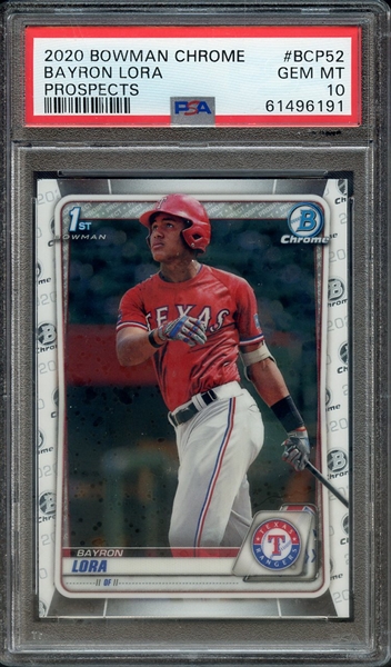 2020 BOWMAN CHROME PROSPECTS BCP52 BAYRON LORA PROSPECTS PSA GEM MT 10