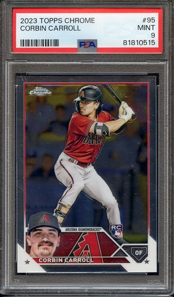 2023 TOPPS CHROME 95 CORBIN CARROLL PSA MINT 9