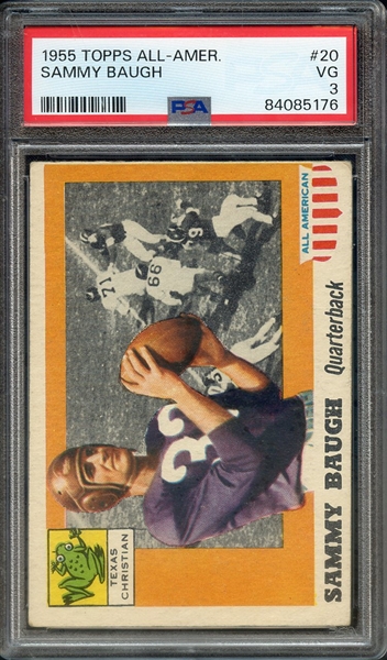1955 TOPPS ALL-AMER. 20 SAMMY BAUGH PSA VG 3