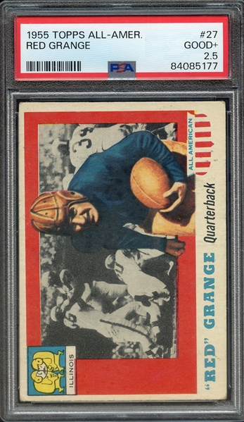 1955 TOPPS ALL-AMER. 27 RED GRANGE PSA GOOD+ 2.5