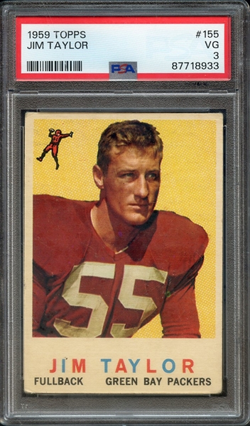 1959 TOPPS 155 JIM TAYLOR PSA VG 3