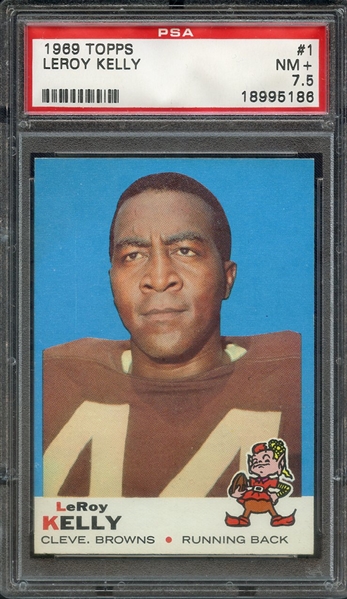 1969 TOPPS 1 LEROY KELLY PSA NM+ 7.5