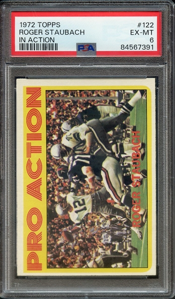 1972 TOPPS 122 ROGER STAUBACH IN ACTION PSA EX-MT 6