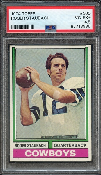1974 TOPPS 500 ROGER STAUBACH PSA VG-EX+ 4.5