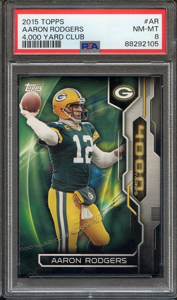 2015 TOPPS 4,000 YARD CLUB AR AARON RODGERS 4,000 YARD CLUB PSA NM-MT 8