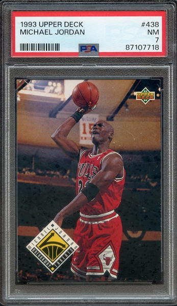 1993 UPPER DECK 438 MICHAEL JORDAN PSA NM 7