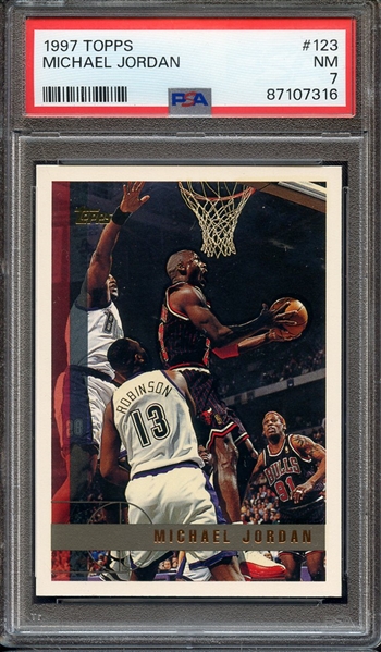 1997 TOPPS 123 MICHAEL JORDAN PSA NM 7