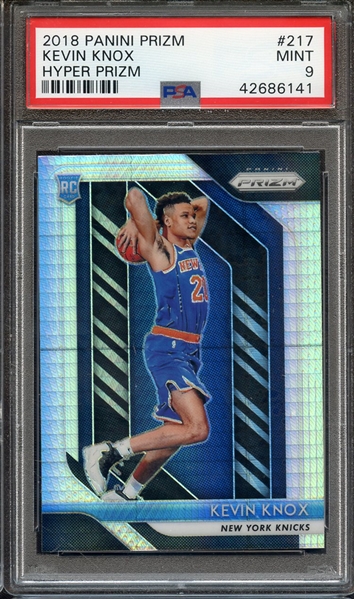 2018 PANINI PRIZM 217 KEVIN KNOX HYPER PRIZM PSA MINT 9