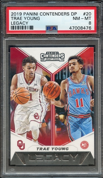 2019 PANINI CONTENDERS DRAFT PICKS LEGACY 20 TRAE YOUNG LEGACY PSA NM-MT 8