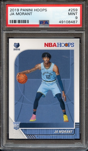 2019 PANINI HOOPS 259 JA MORANT PSA MINT 9