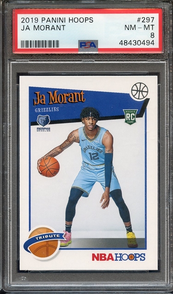 2019 PANINI HOOPS 297 JA MORANT PSA NM-MT 8