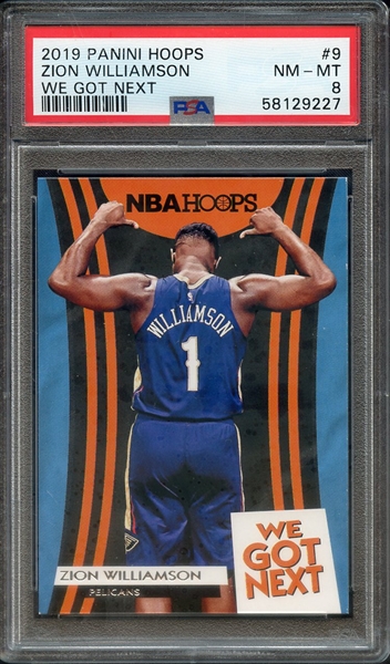 2019 PANINI HOOPS WE GOT NEXT 9 ZION WILLIAMSON WE GOT NEXT PSA NM-MT 8