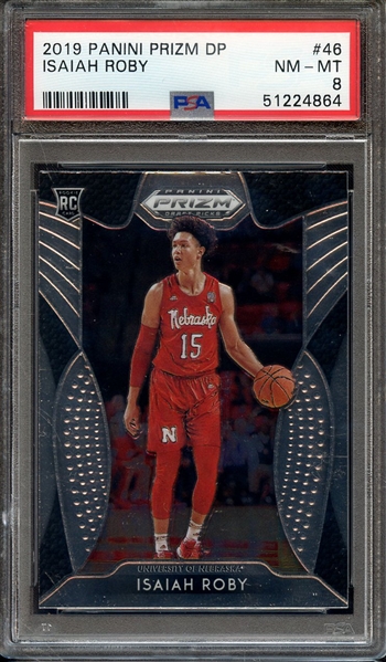2019 PANINI PRIZM DRAFT PICKS 46 ISAIAH ROBY PSA NM-MT 8