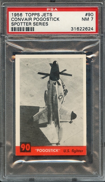 1956 TOPPS JETS 90 CONVAIR POGOSTICK SPOTTER SERIES PSA NM 7