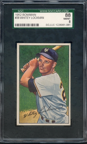 1952 BOWMAN 38 WHITEY LOCKMAN SGC NM/MT 88 / 8