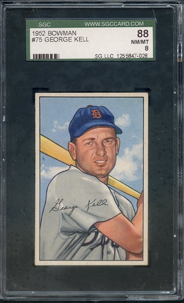 1952 BOWMAN 75 GEORGE KELL SGC NM/MT 88 / 8