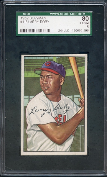 1952 BOWMAN 115 LARRY DOBY SGC EX/MT 80 / 6