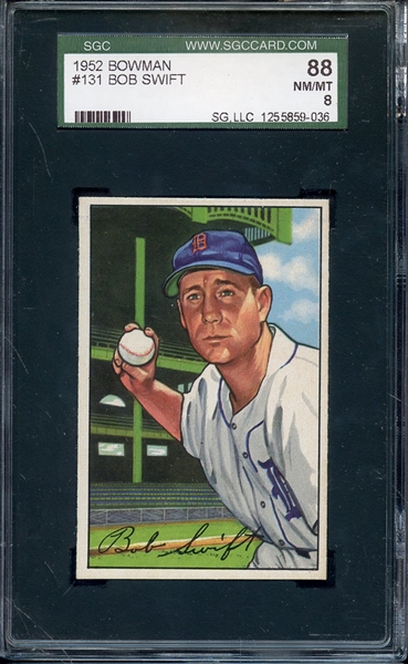1952 BOWMAN 131 BOB SWIFT SGC NM/MT 88 / 8