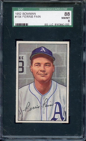 1952 BOWMAN 154 FERRIS FAIN SGC NM/MT 88 / 8