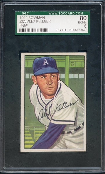 1952 BOWMAN 226 ALEX KELLNER SGC EX/MT 80 / 6