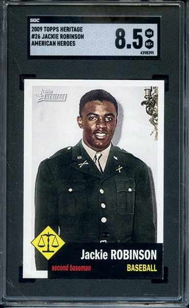 2009 TOPPS HERITAGE AMERICAN HEROES 26 JACKIE ROBINSON SGC NM-MT+ 8.5