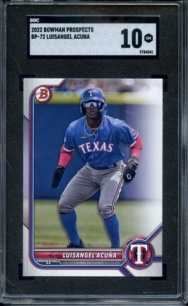 2022 BOWMAN PROSPECTS BP72 LUISANGEL ACUNA SGC GEM 10