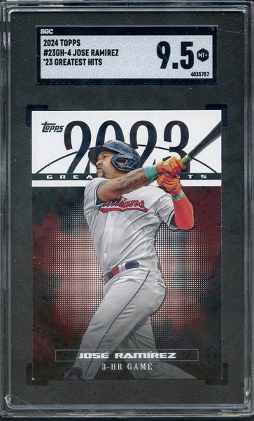 2024 TOPPS 23 GREATEST HITS JOSE RAMIREZ SGC MINT+ 9.5