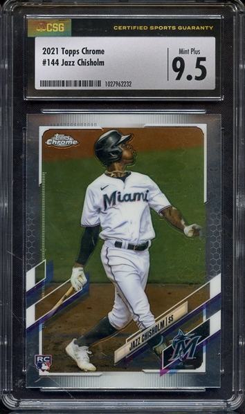 2021 TOPPS CHROME 144 JAZZ CHISHOLM CSG MINT+ 9.5