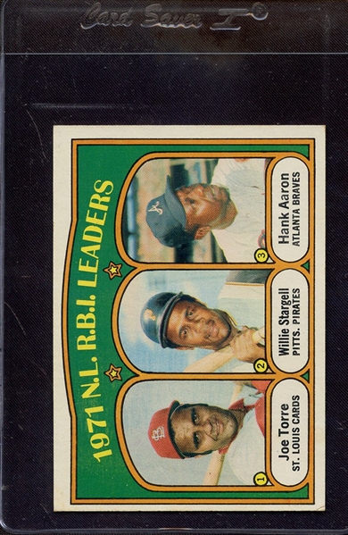 1972 TOPPS 87 NL RBI LEADERS TORRE STARGELL AARON