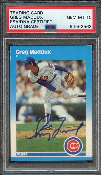 1987 FLEER UPDATE U68 SIGNED GREG MADUX PSA/DNA AUTO 10