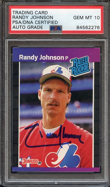 1989 DONRUSS 42 SIGNED RANDY JOHNSON PSA/DNA AUTO 10
