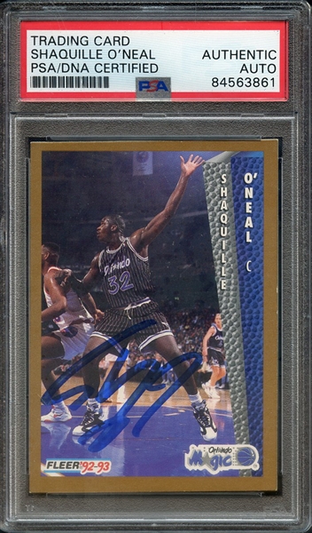 1992 FLEER 401 SIGNED SHAQUILLE O'NEAL PSA/DNA AUTO AUTHENTIC