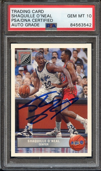1992 UPPER DECK MCDONALD'S P43 SIGNED SHAQUILLE O'NEAL PSA/DNA AUTO 10