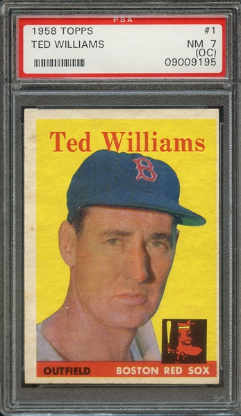 1958 TOPPS 1 TED WILLIAMS PSA NM 7 (OC)