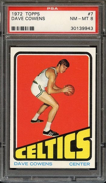 1972 TOPPS 7 DAVE COWENS PSA NM-MT 8