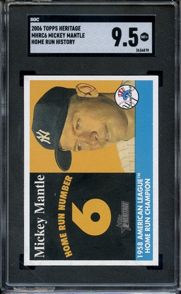 2006 TOPPS HERITAGE MHRC6 MICKEY MANTLE HOME RUN STORY SGC MINT+ 9.5