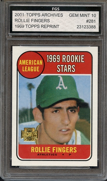 2001 TOPPS ARCHIVES 281 ROLLIE FINGERS ROOKIE REPRINT FGS 10