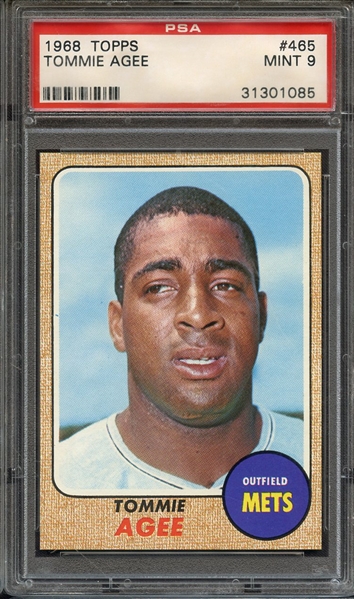 1968 TOPPS 465 TOMMIE AGEE PSA MINT 9