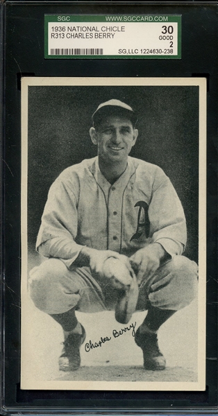 1936 R313 NATIONAL CHICLE CHARLES BERRY SGC GOOD 30 / 2
