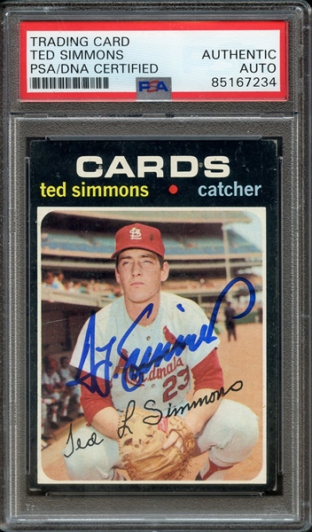 1971 TOPPS 117 SIGNED TED SIMMONS PSA/DNA AUTO AUTHENTIC