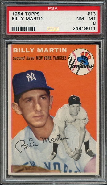 1954 TOPPS 13 BILLY MARTIN PSA NM-MT 8