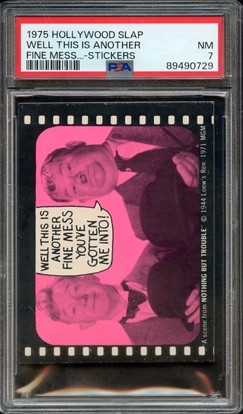 1975 HOLLYWOOD SLAP STICKERS WELL THIS IS ANOTHER FINE MESS...-STICKERS PSA NM 7