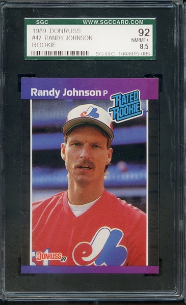 1989 DONRUSS 42 RANDY JOHNSON SGC NM/MT+ 92 / 8.5