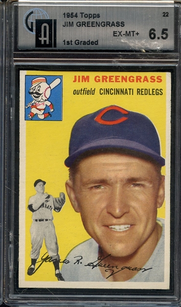 1954 TOPPS 22 JIM GREENGRASS GAI EX-MT+ 6.5