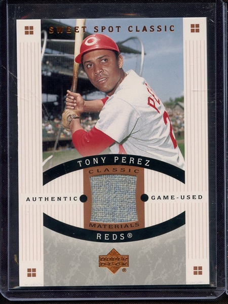 2005 UPPER DECK SWEET SPOT CLASSIC TONY PEREZ GAME USED JERSEY