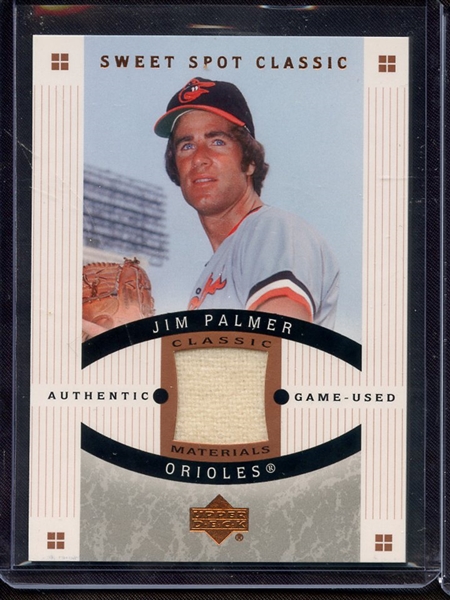 2005 UPPER DECK SWEET SPOT CLASSIC JIM PALMER GAME USED JERSEY