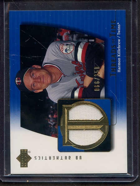 2003 UPPER DECK THREADS OF TIME HARMON KILLEBREW GAME USED JERSEY