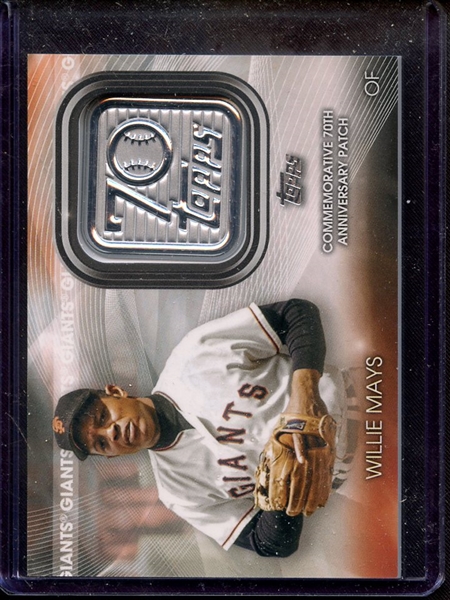 2021 TOPPS COMMEMORATIVE 70TH ANNIVERSARY PATCH WILLIE MAYS