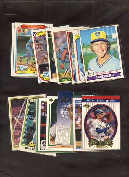 (17) DIFFERENT ROBIN YOUNT BASEBALL LOT